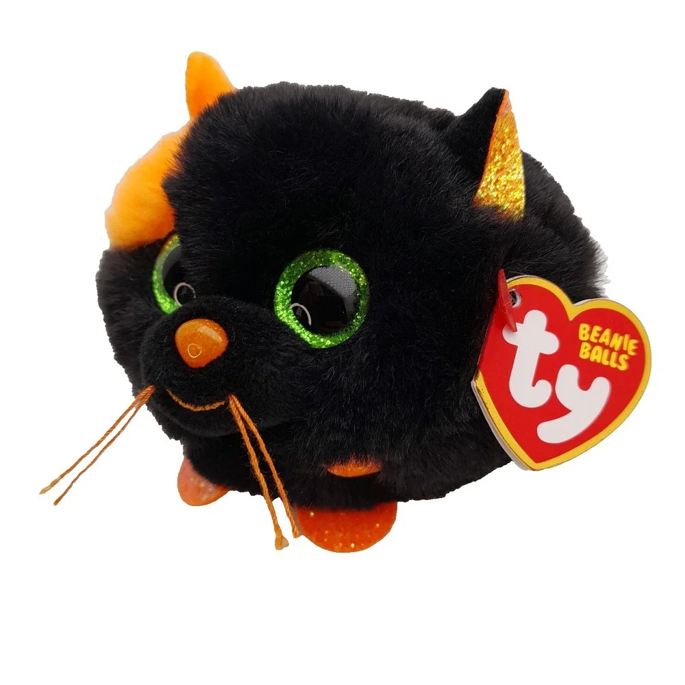 TY Puffies (Beanie Balls) - SALEM the Halloween Cat Plush (3 inch) - New